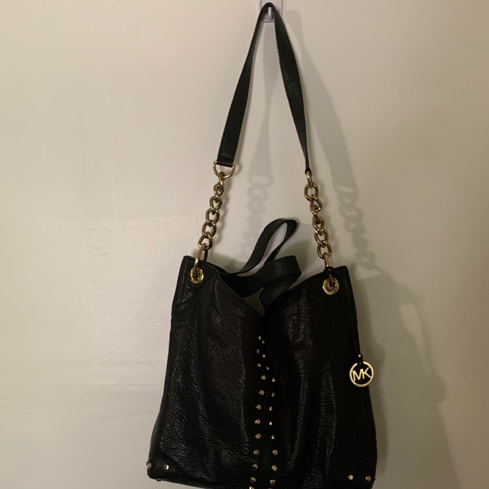 Michael‎ Kors Black Shoulder Bag with Gold Accents
